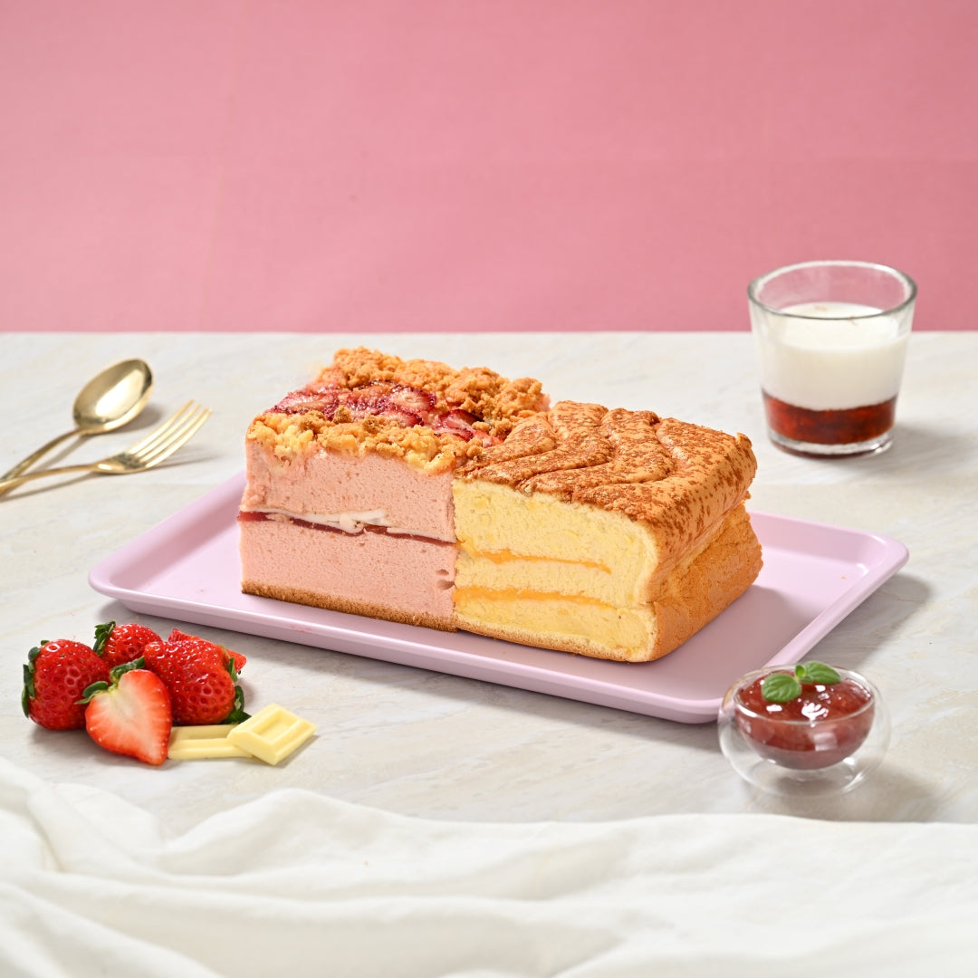 【期間限定】ご褒美いちごの練乳カステラハーフ&チーズハーフ